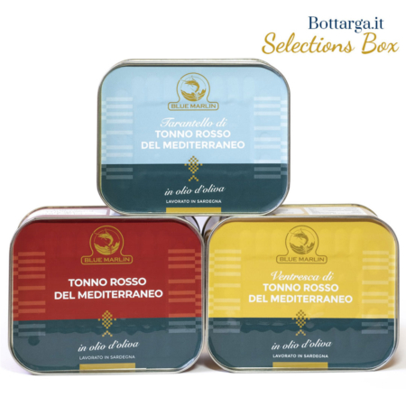 Bottarga selection box con Tonno Rosso, tarantello e Ventresca della Blue Marlin